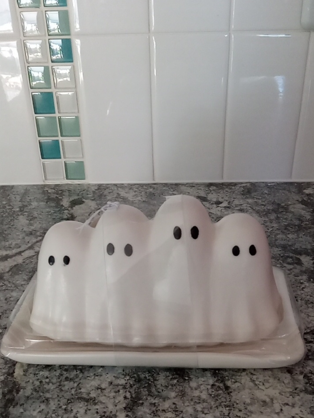 White Ghost Design Butter Dish - Halloween 👻👻👻👻
